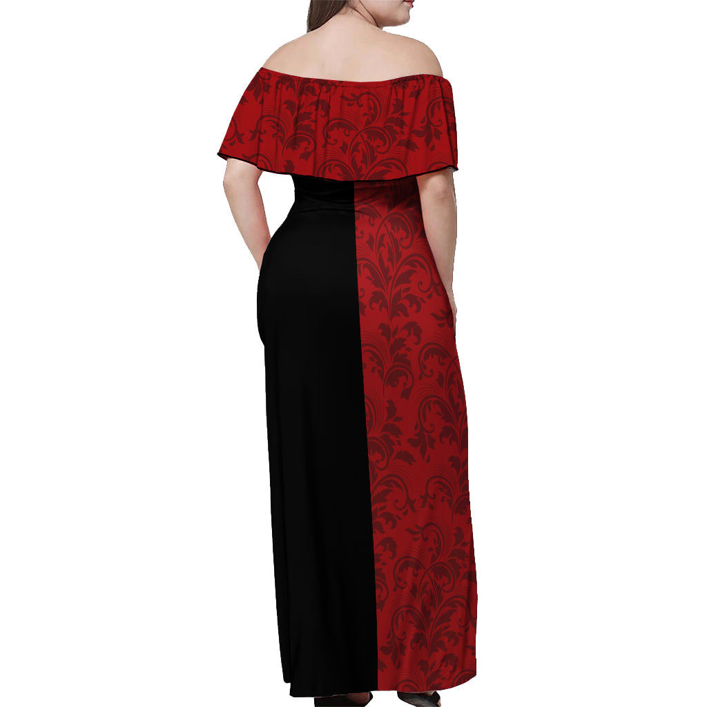 Muzan Kibutsuji Off Shoulder Maxi Dress Demon Slayer Anime Style