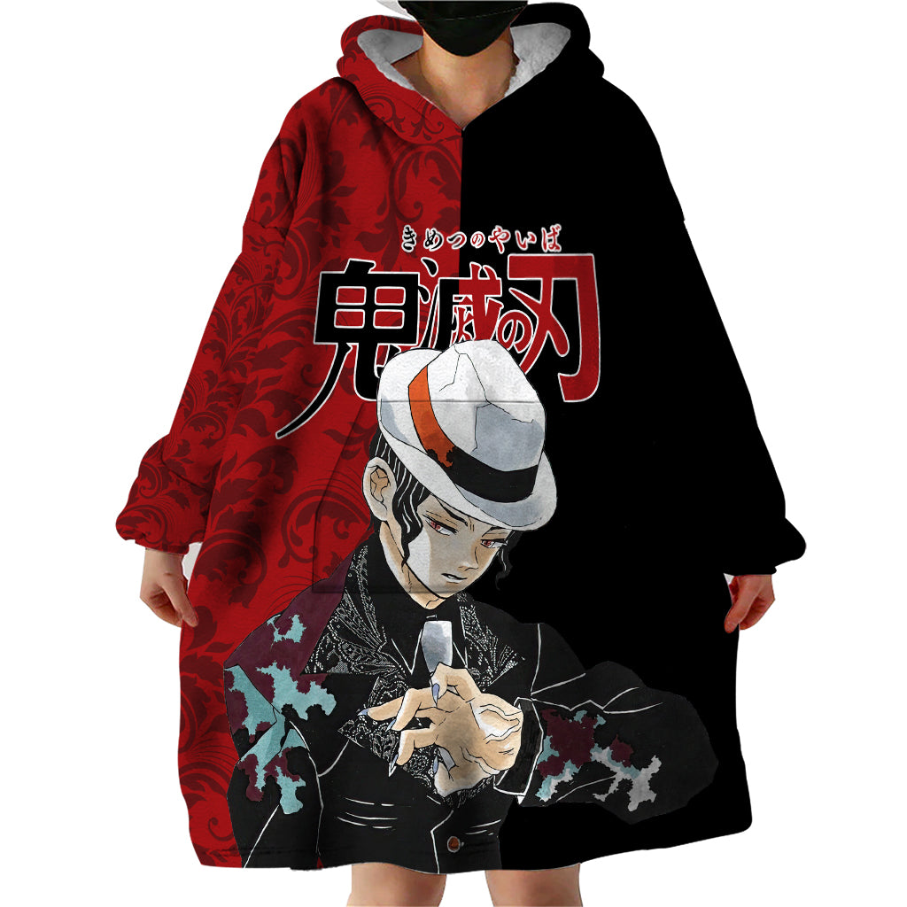 Muzan Kibutsuji Wearable Blanket Hoodie Demon Slayer Anime Style