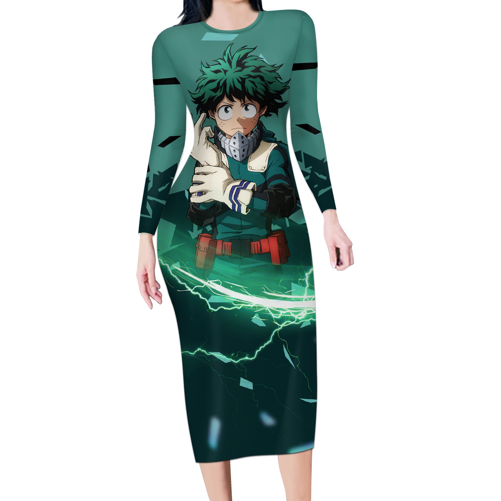Izuku Midoriya - My Hero Academia Long Sleeve Bodycon Dress Anime Style