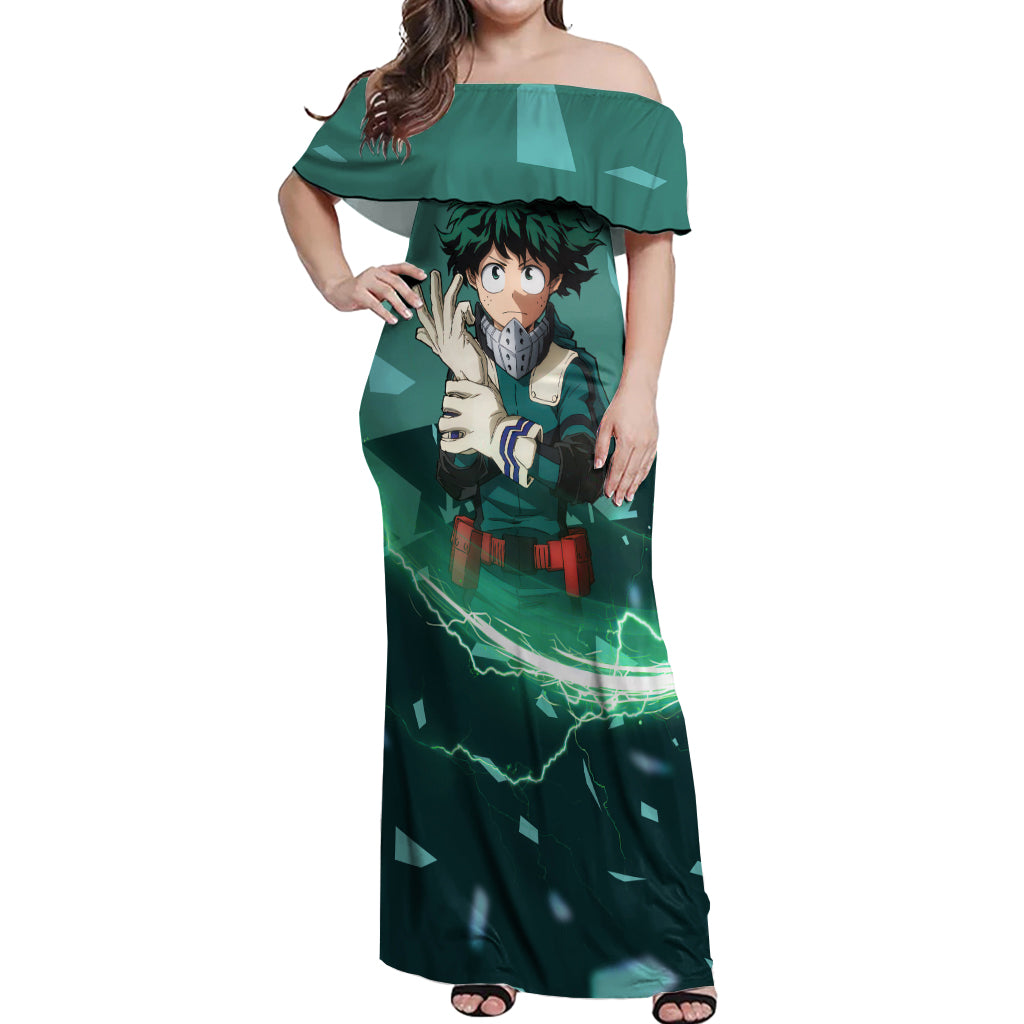 Izuku Midoriya - My Hero Academia Off Shoulder Maxi Dress Anime Style