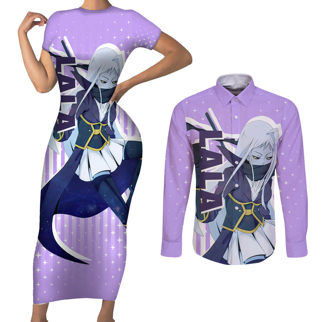 Lala - Monster Musume Couples Matching Short Sleeve Bodycon Dress and Long Sleeve Button Shirt Anime Style