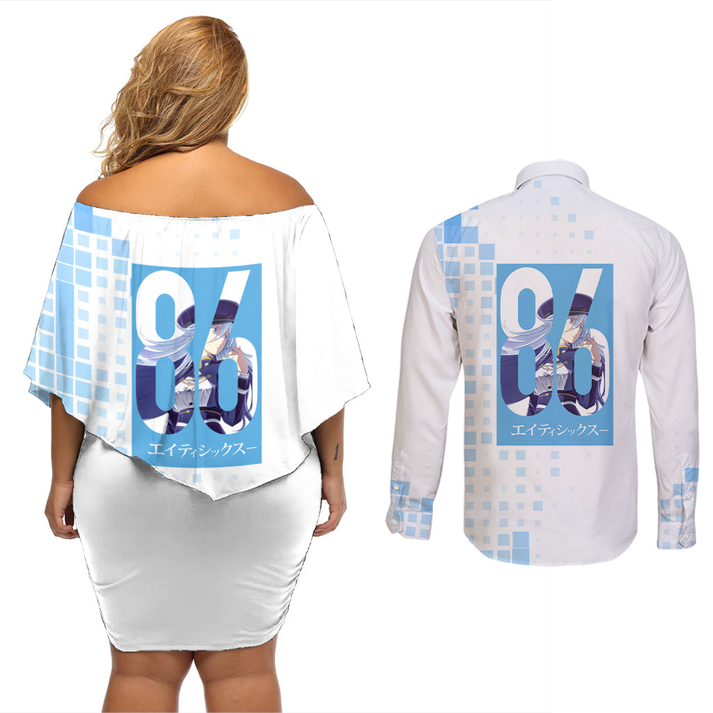 Lena Vladilena Milize Couples Matching Off Shoulder Short Dress and Long Sleeve Button Shirt Anime Style