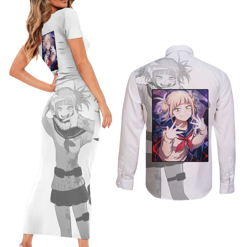 Himiko Toga - My Hero Academia Couples Matching Short Sleeve Bodycon Dress and Long Sleeve Button Shirt Anime Style
