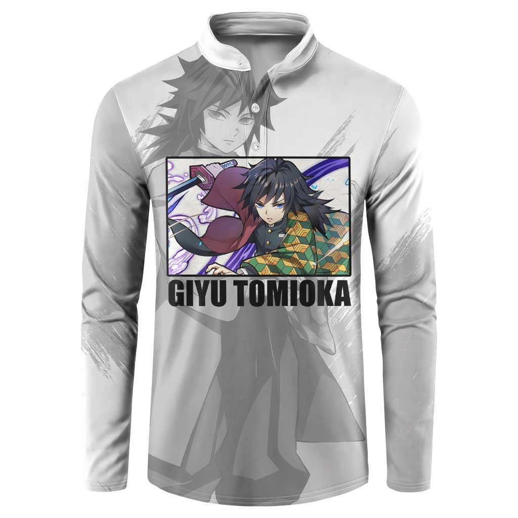 Giyu Tomioka - Demon Slayer Button Sweatshirt Anime Style