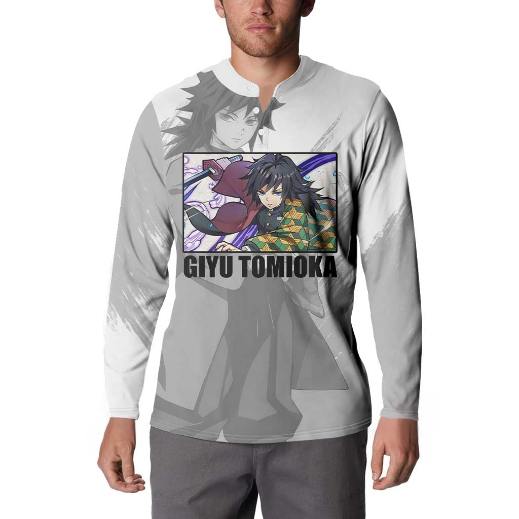 Giyu Tomioka - Demon Slayer Button Sweatshirt Anime Style