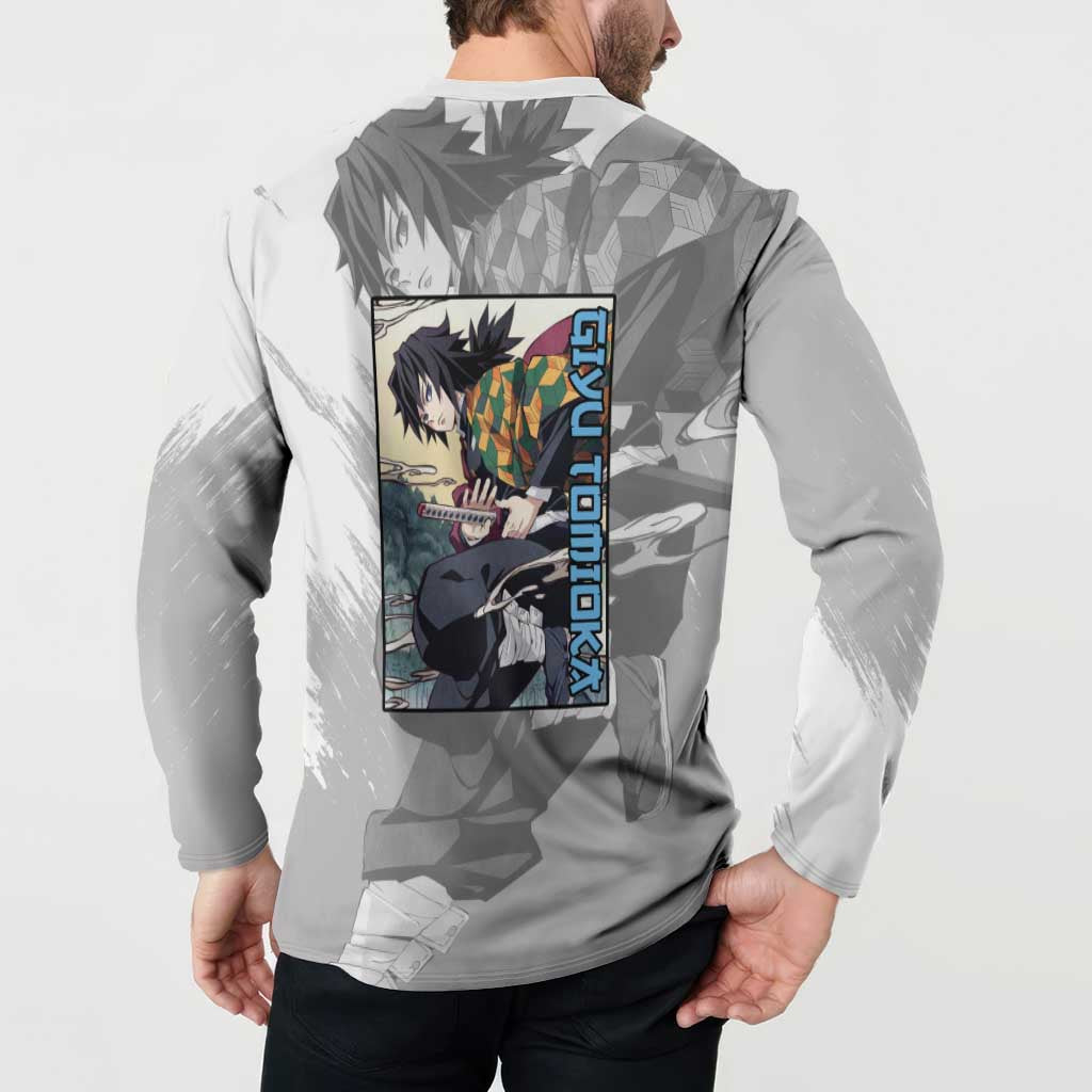 Giyu Tomioka - Demon Slayer Button Sweatshirt Anime Style