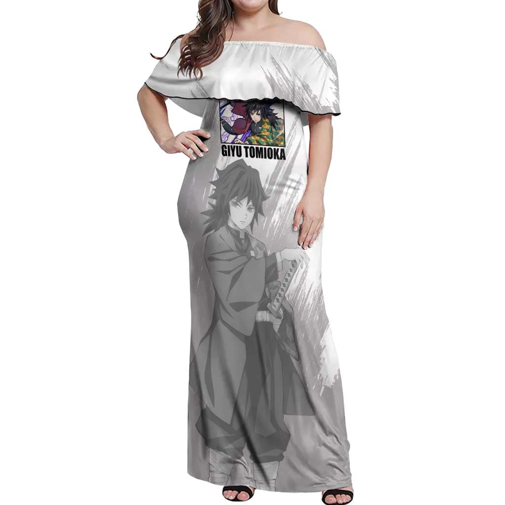 Giyu Tomioka - Demon Slayer Off Shoulder Maxi Dress Anime Style