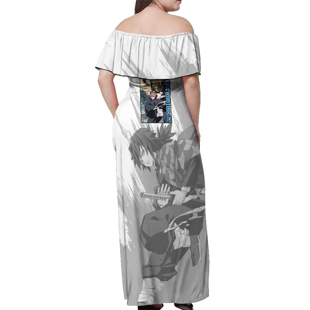 Giyu Tomioka - Demon Slayer Off Shoulder Maxi Dress Anime Style