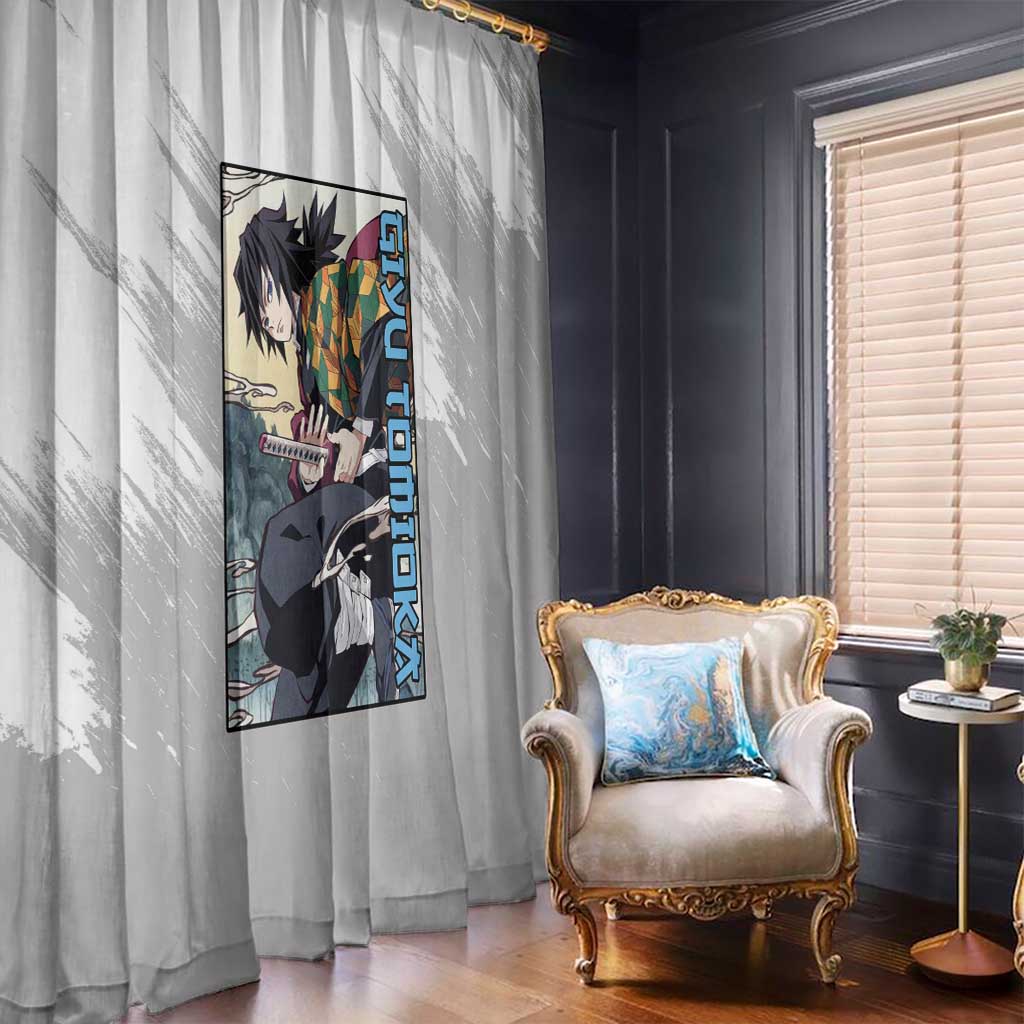 Giyu Tomioka - Demon Slayer Window Curtain Anime Style