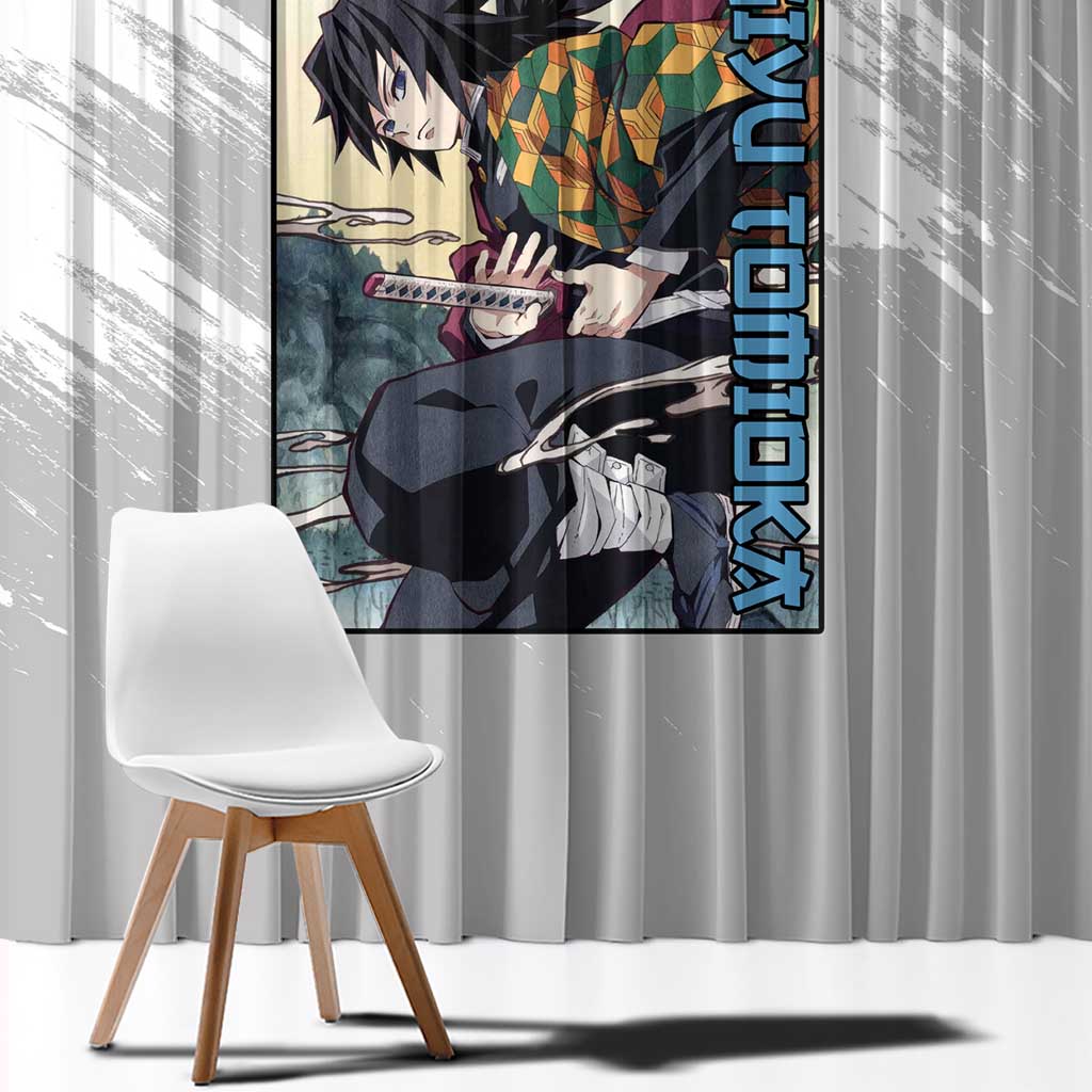 Giyu Tomioka - Demon Slayer Window Curtain Anime Style