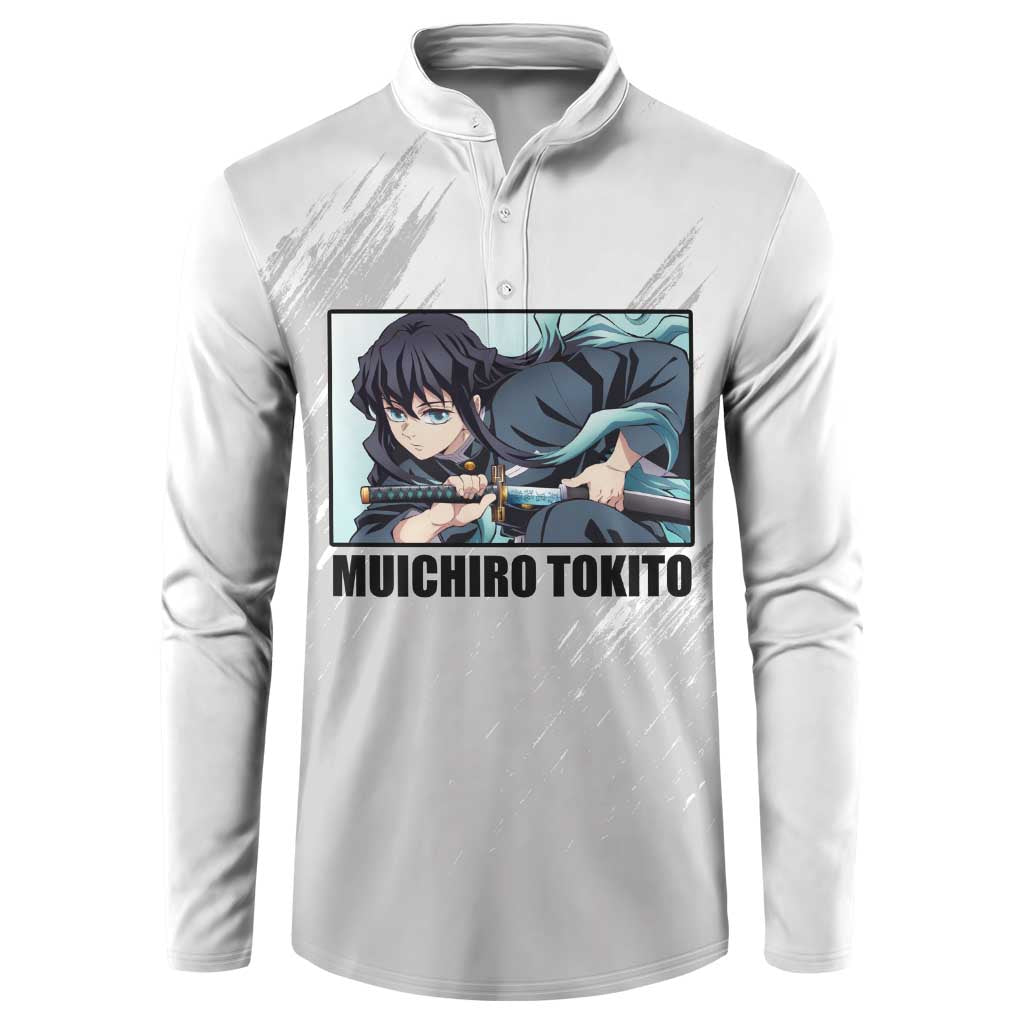 Muichiro Tokito - Demon Slayer Button Sweatshirt Anime Style