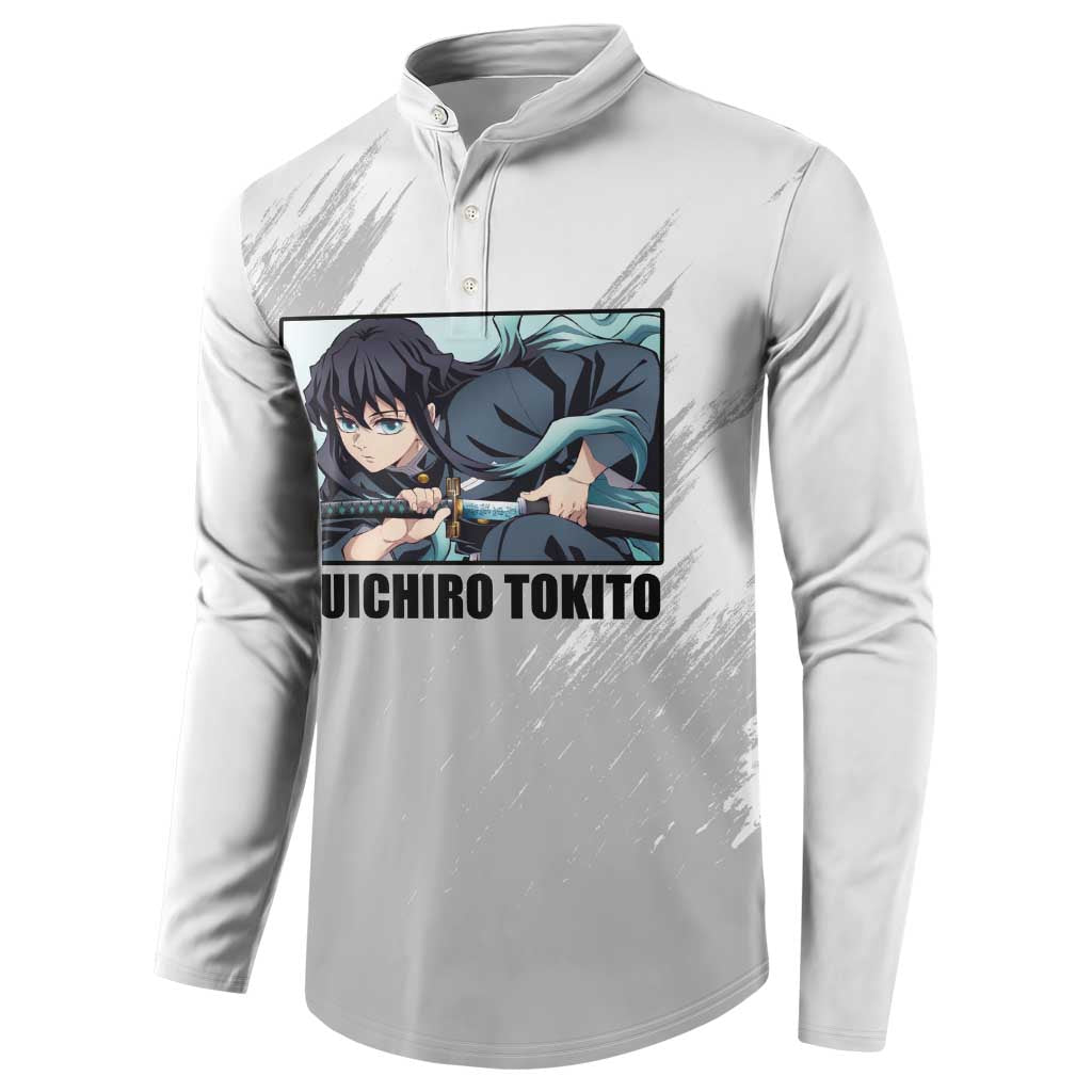 Muichiro Tokito - Demon Slayer Button Sweatshirt Anime Style