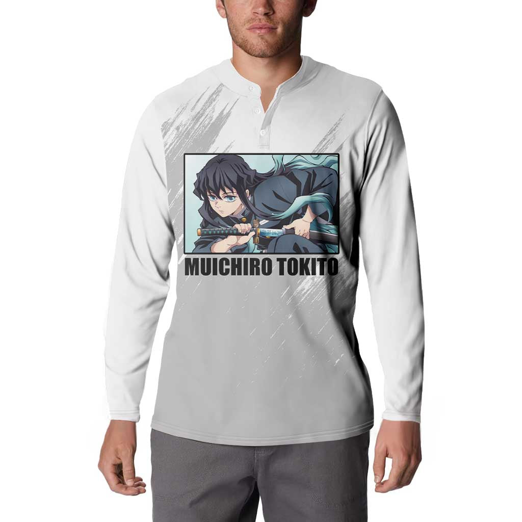 Muichiro Tokito - Demon Slayer Button Sweatshirt Anime Style