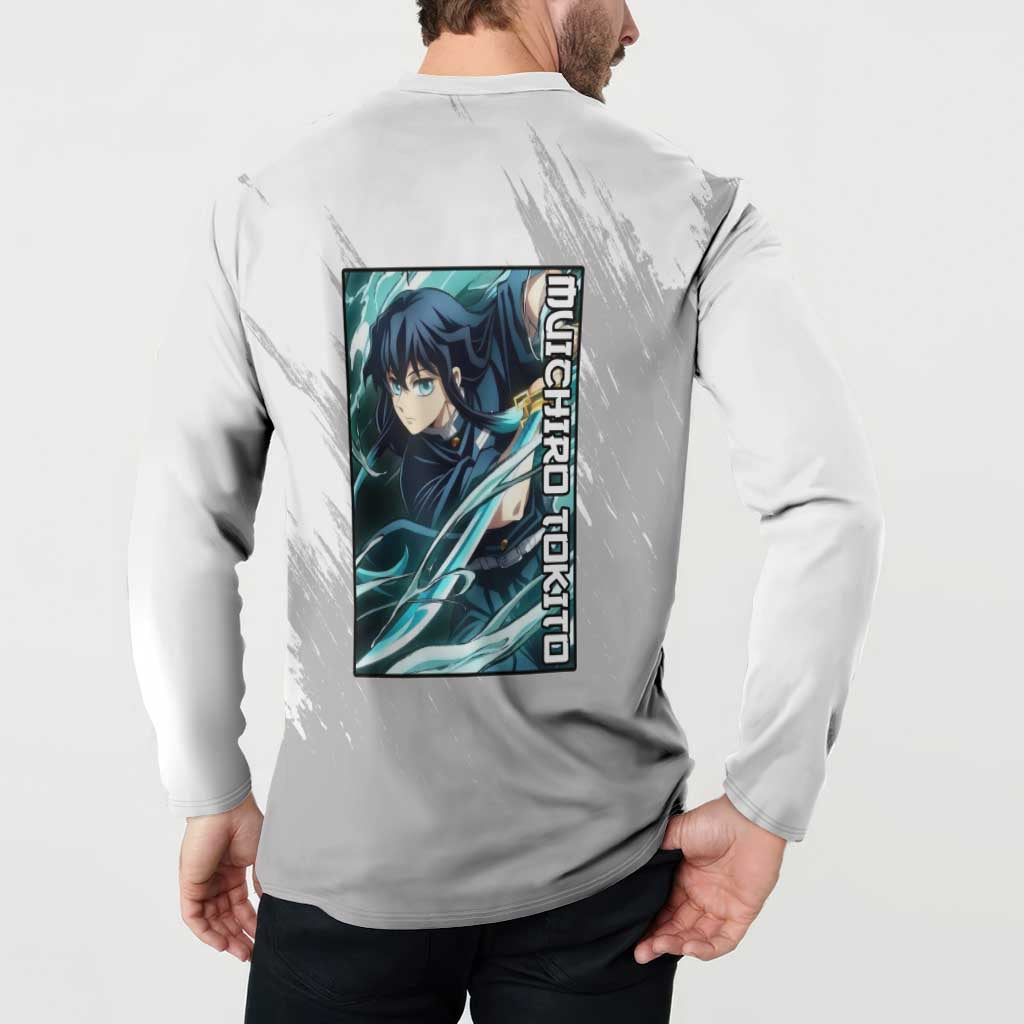 Muichiro Tokito - Demon Slayer Button Sweatshirt Anime Style