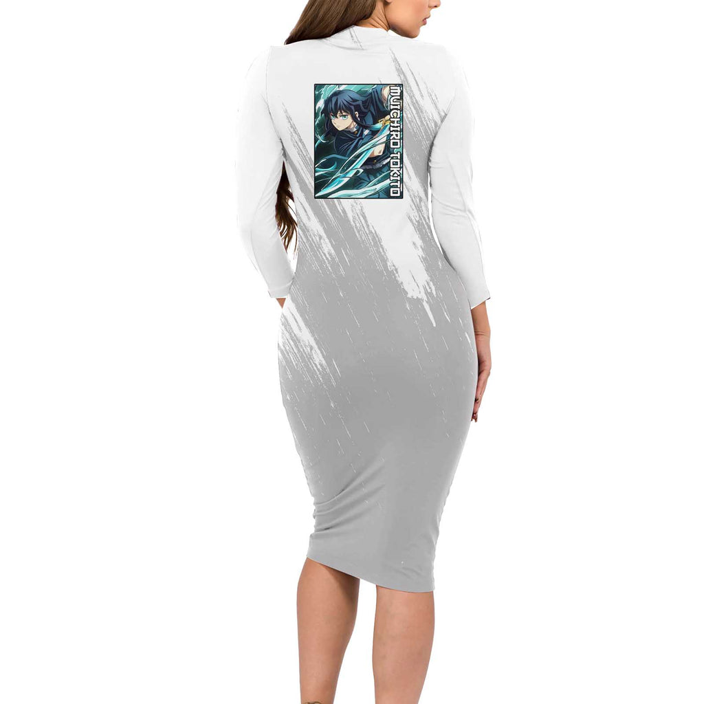 Muichiro Tokito - Demon Slayer Long Sleeve Bodycon Dress Anime Style