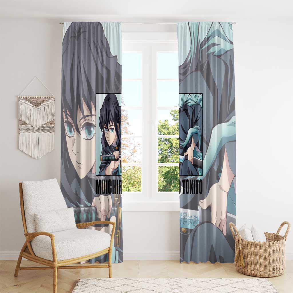 Muichiro Tokito - Demon Slayer Window Curtain Anime Style