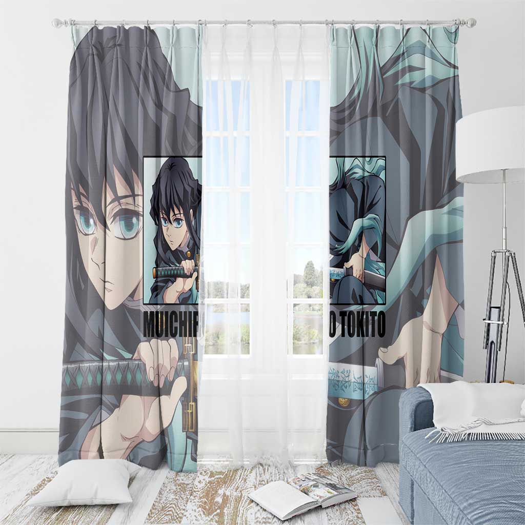 Muichiro Tokito - Demon Slayer Window Curtain Anime Style