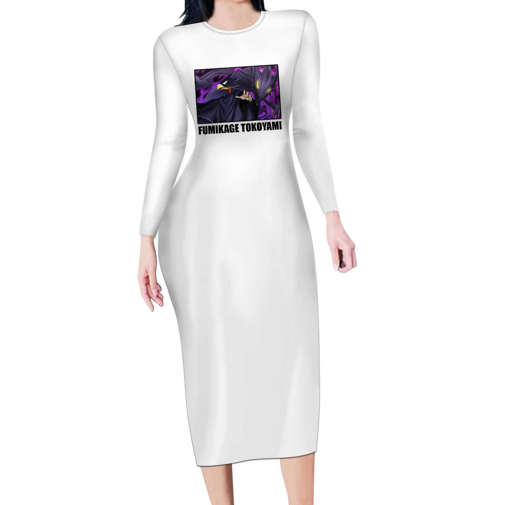 Fumikage Tokoyami - My Hero Academia Long Sleeve Bodycon Dress Anime Style