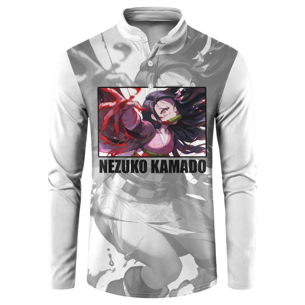Nezuko Kamado - Demon Slayer Button Sweatshirt Anime Style