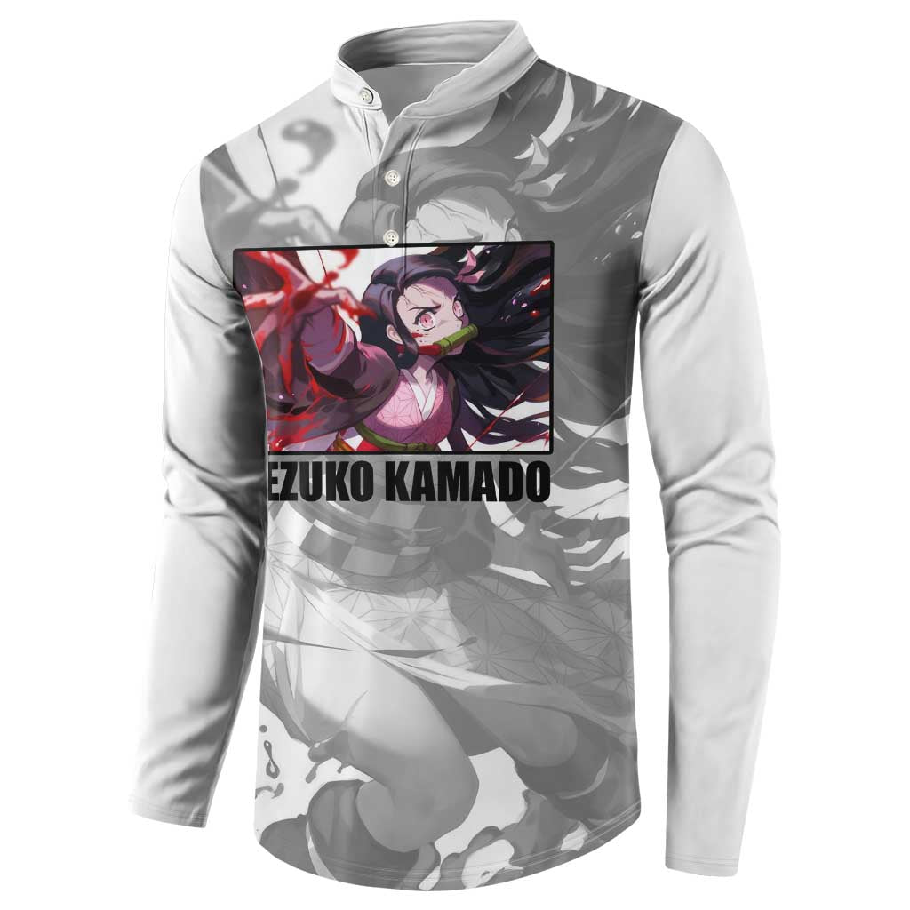 Nezuko Kamado - Demon Slayer Button Sweatshirt Anime Style