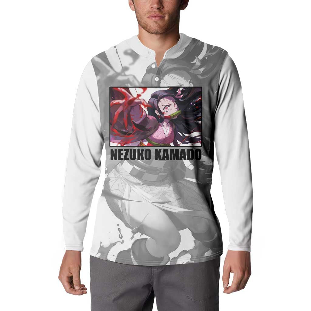Nezuko Kamado - Demon Slayer Button Sweatshirt Anime Style