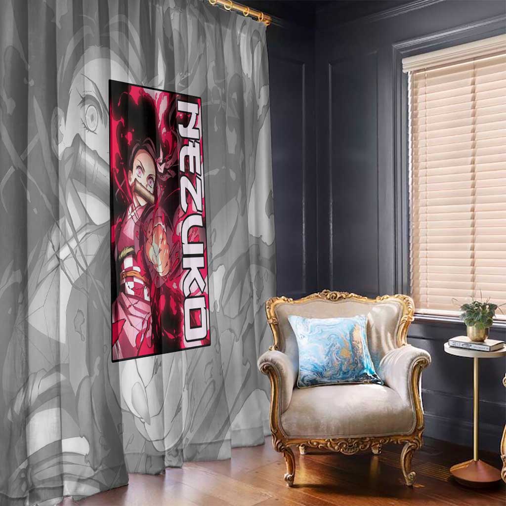 Nezuko Kamado - Demon Slayer Window Curtain Anime Style