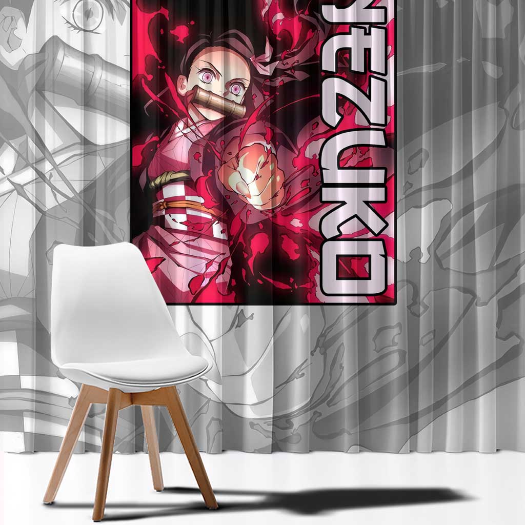Nezuko Kamado - Demon Slayer Window Curtain Anime Style