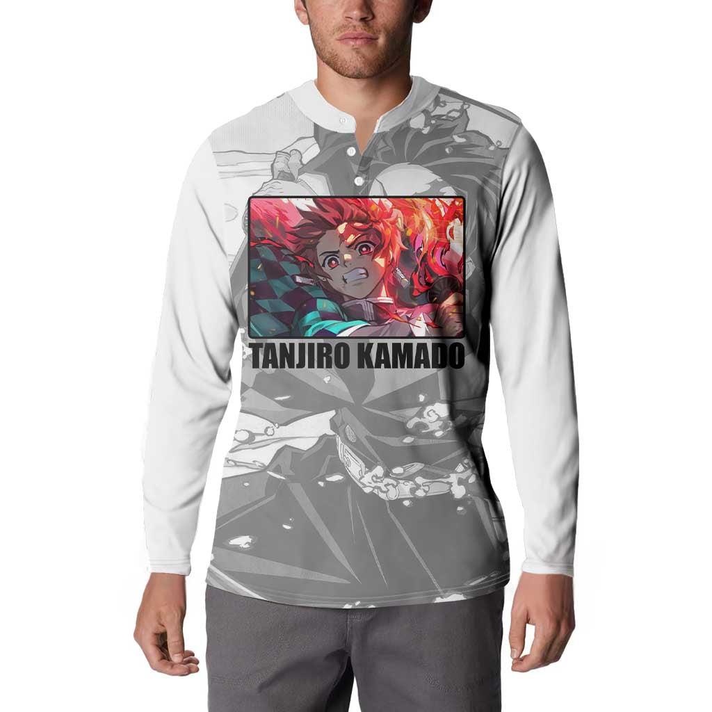 Tanjiro Kamado - Demon Slayer Button Sweatshirt Anime Style