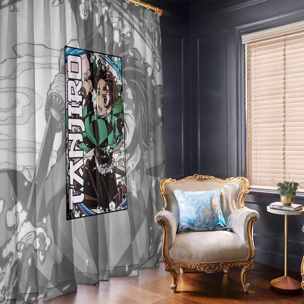 Tanjiro Kamado - Demon Slayer Window Curtain Anime Style