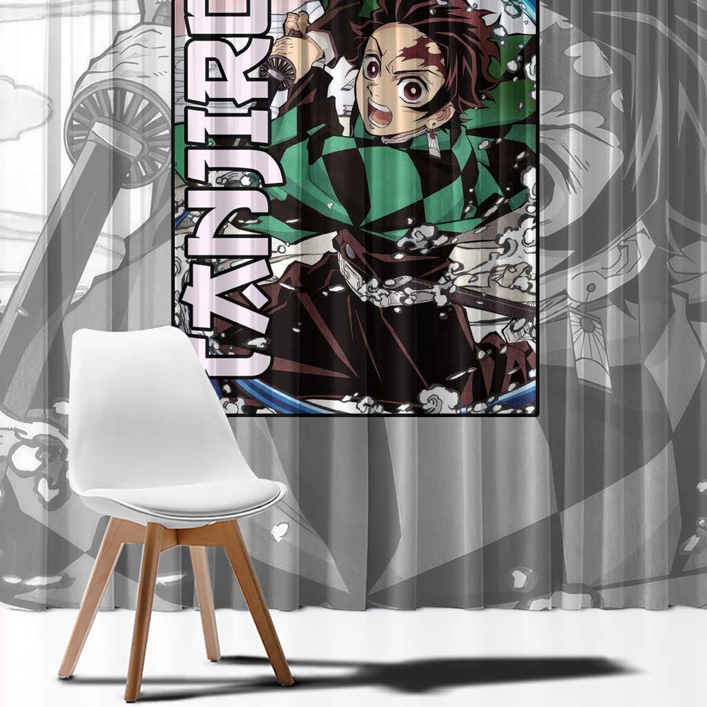 Tanjiro Kamado - Demon Slayer Window Curtain Anime Style