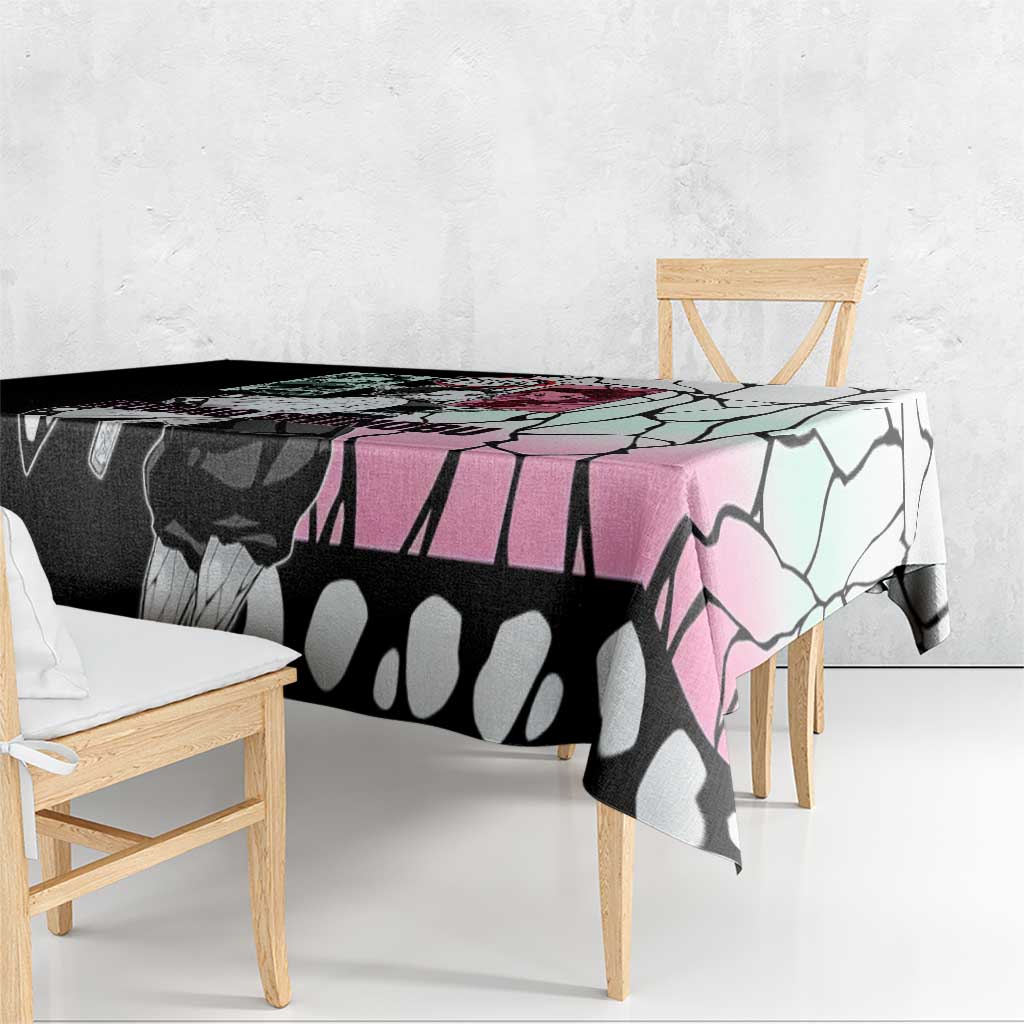 Shinobu Kocho from Demon Slayer Tablecloth with Black and White Wing Pattern and Pastel Manga Panel Design - The Mazicc