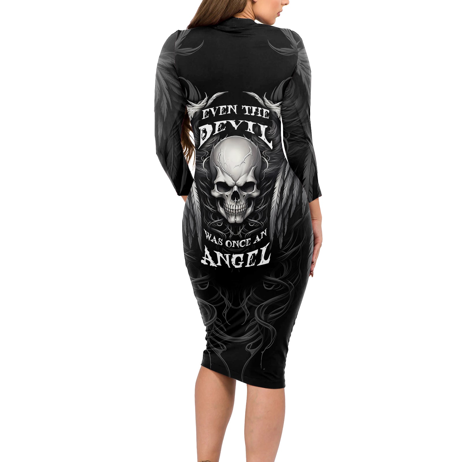 skull-and-wings-long-sleeve-bodycon-dress-even-the-devil-was-once-an-angel