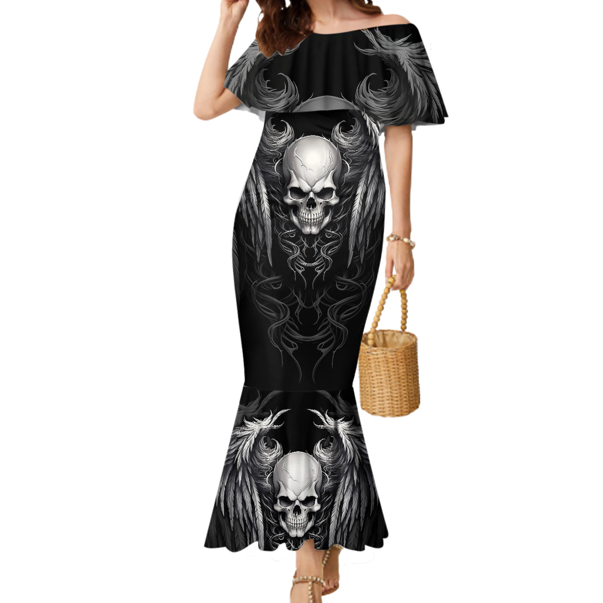 skull-and-wings-mermaid-dress-even-the-devil-was-once-an-angel