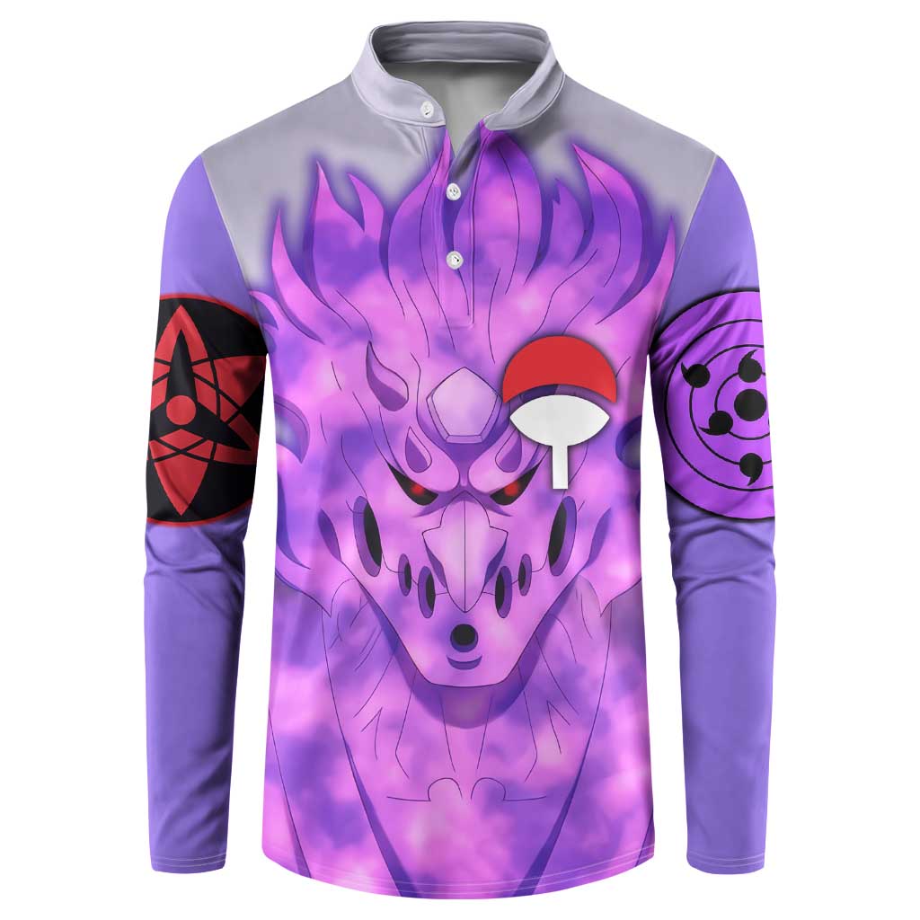 Uchiha Sasuke Naruto Shippuden Button Sweatshirt Anime Style