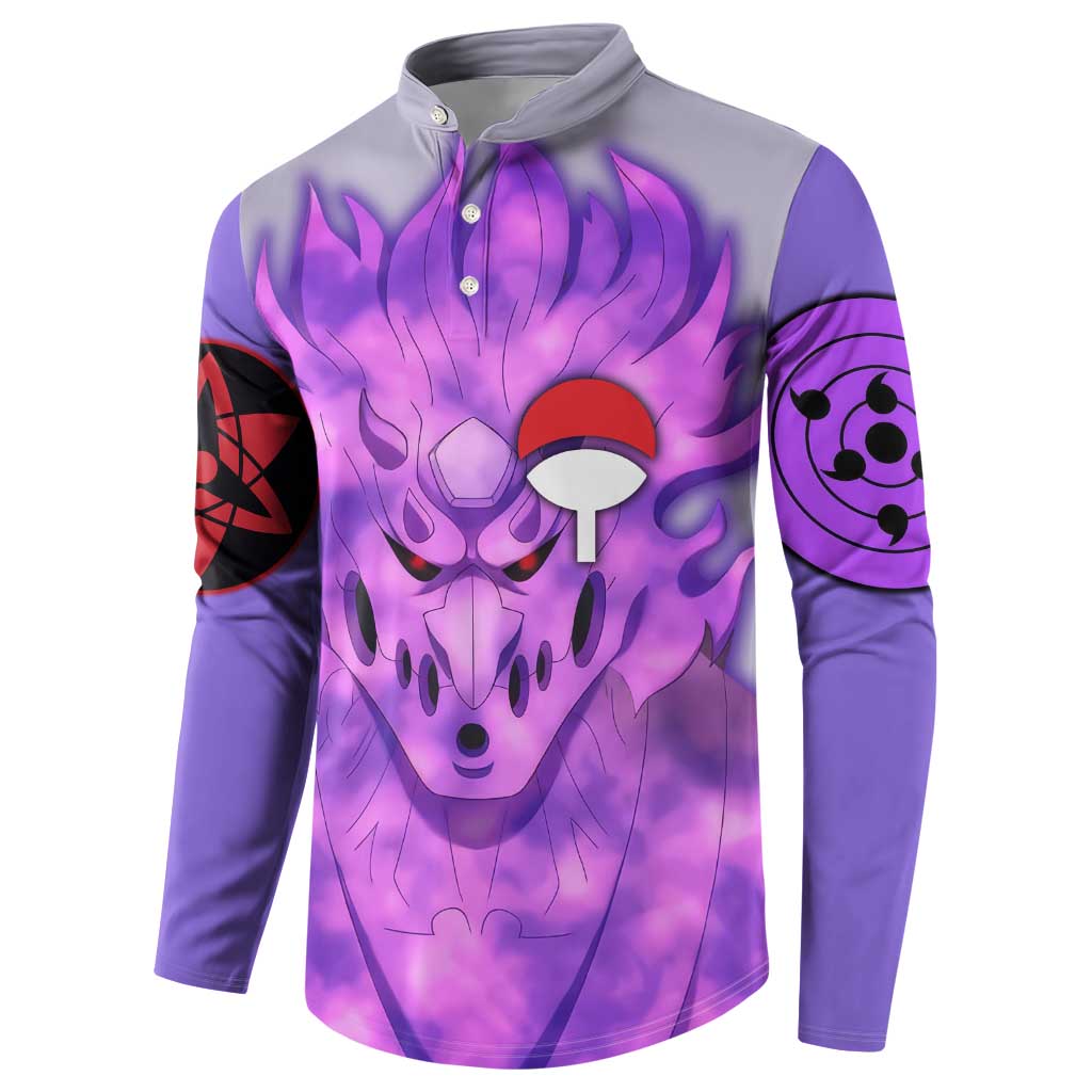 Uchiha Sasuke Naruto Shippuden Button Sweatshirt Anime Style
