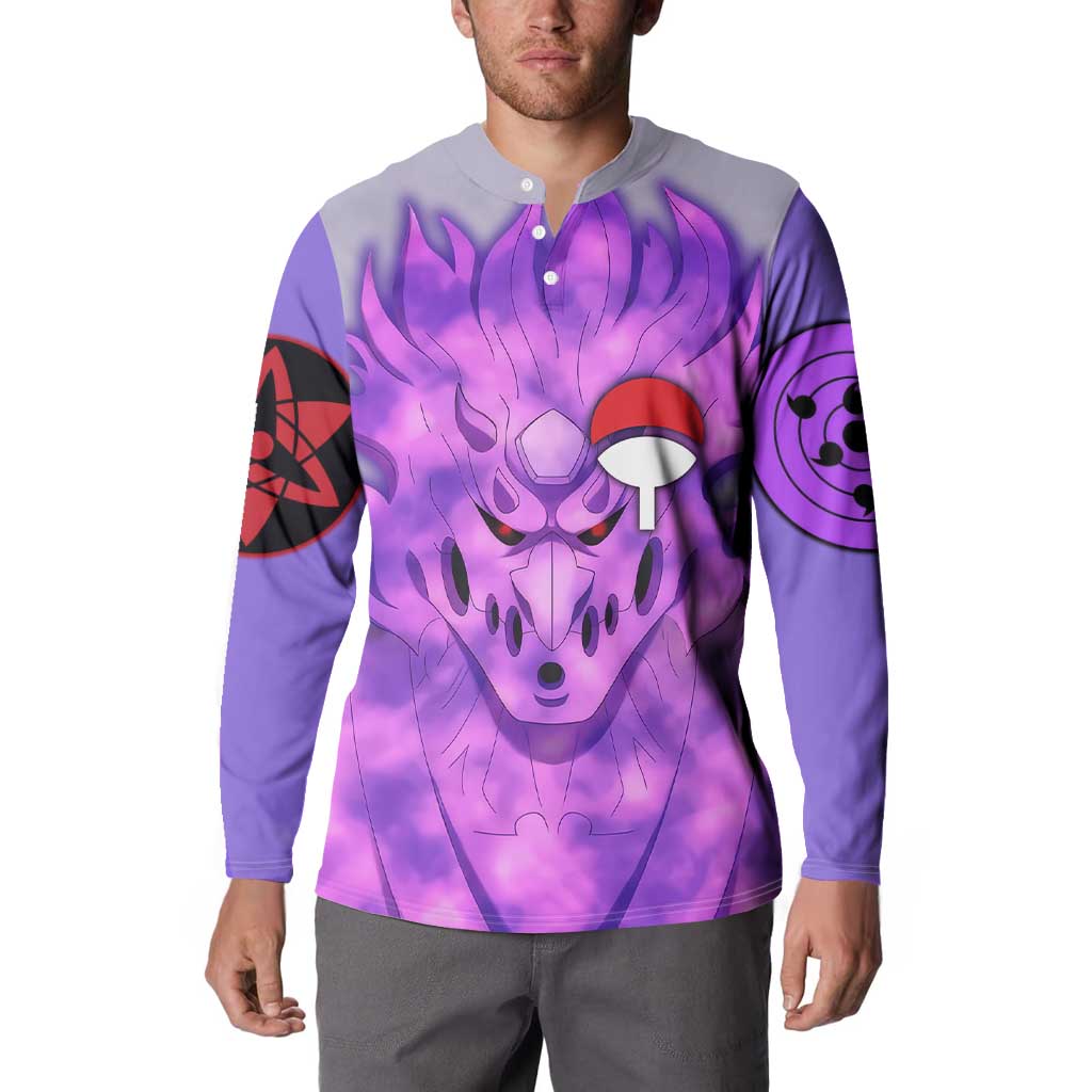 Uchiha Sasuke Naruto Shippuden Button Sweatshirt Anime Style
