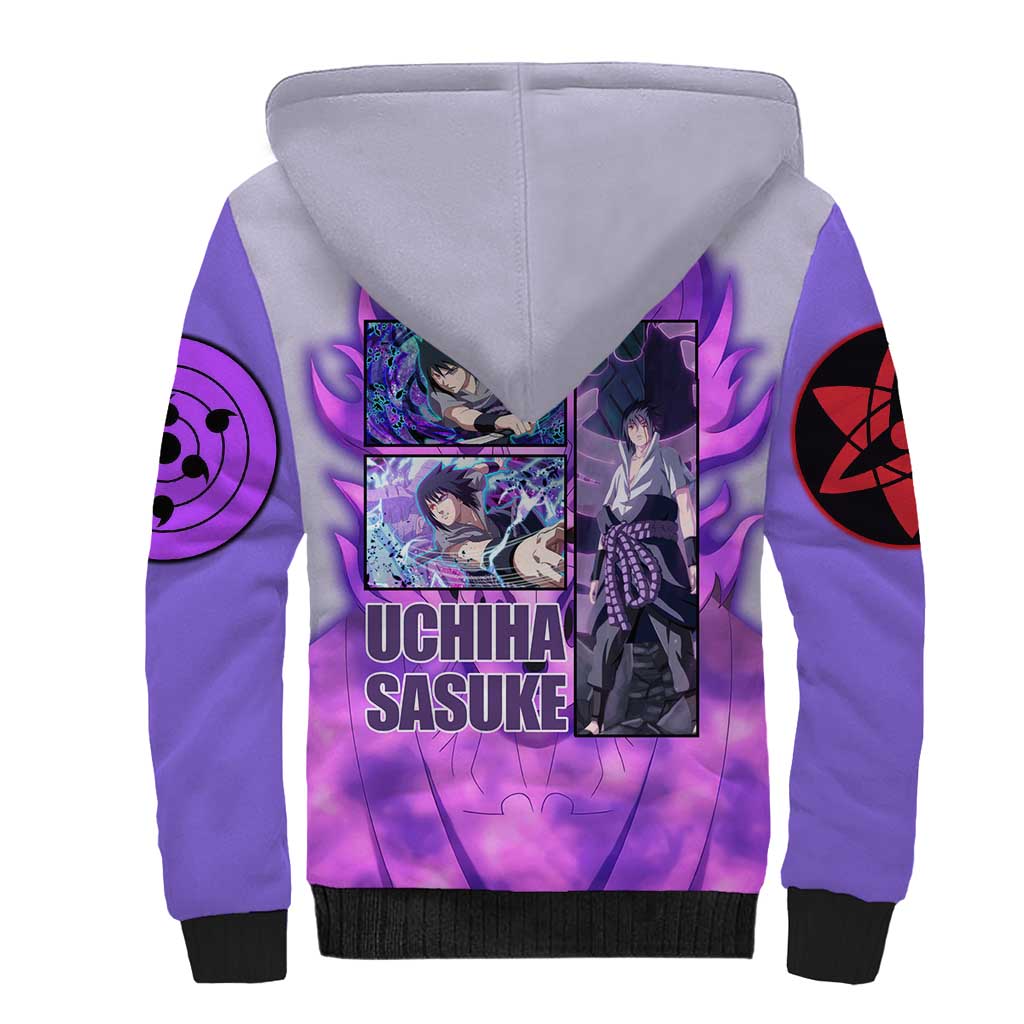Uchiha Sasuke Naruto Shippuden Sherpa Hoodie Anime Style