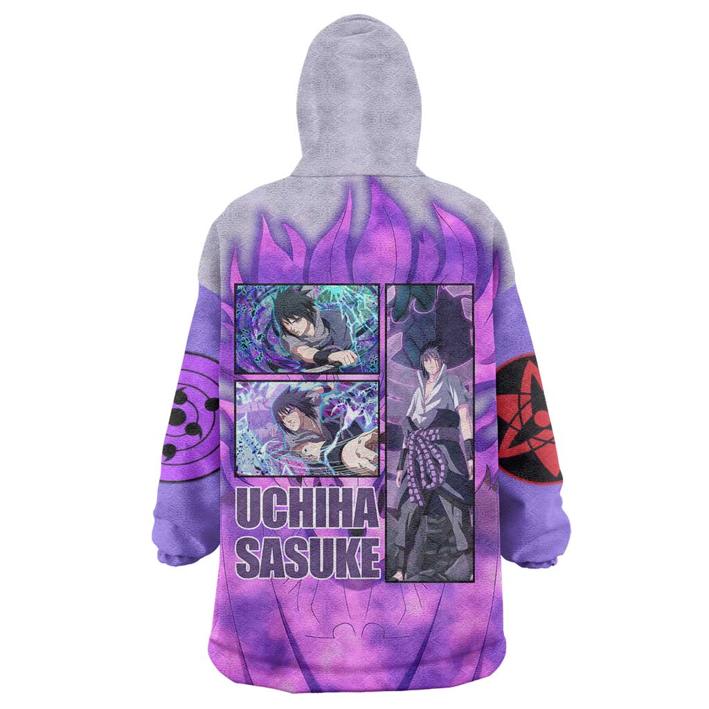 Uchiha Sasuke Naruto Shippuden Wearable Blanket Hoodie Anime Style