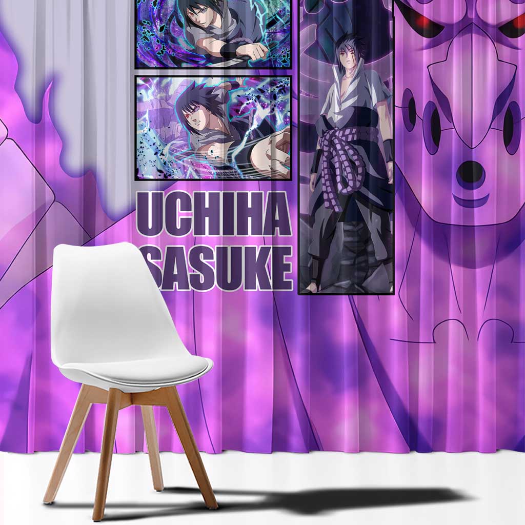 Uchiha Sasuke Naruto Shippuden Window Curtain Anime Style