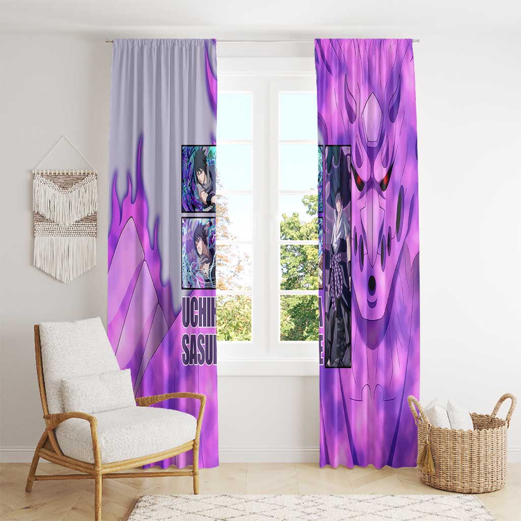 Uchiha Sasuke Naruto Shippuden Window Curtain Anime Style
