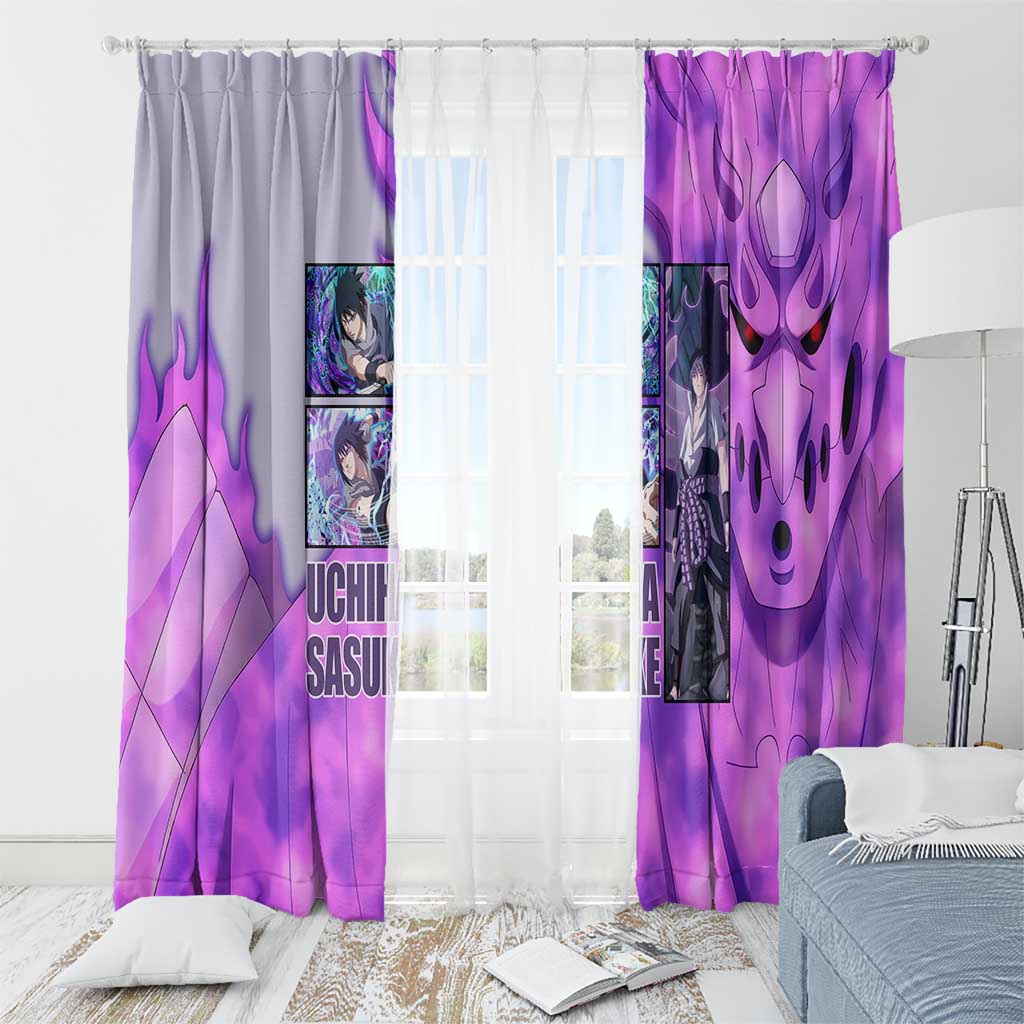 Uchiha Sasuke Naruto Shippuden Window Curtain Anime Style