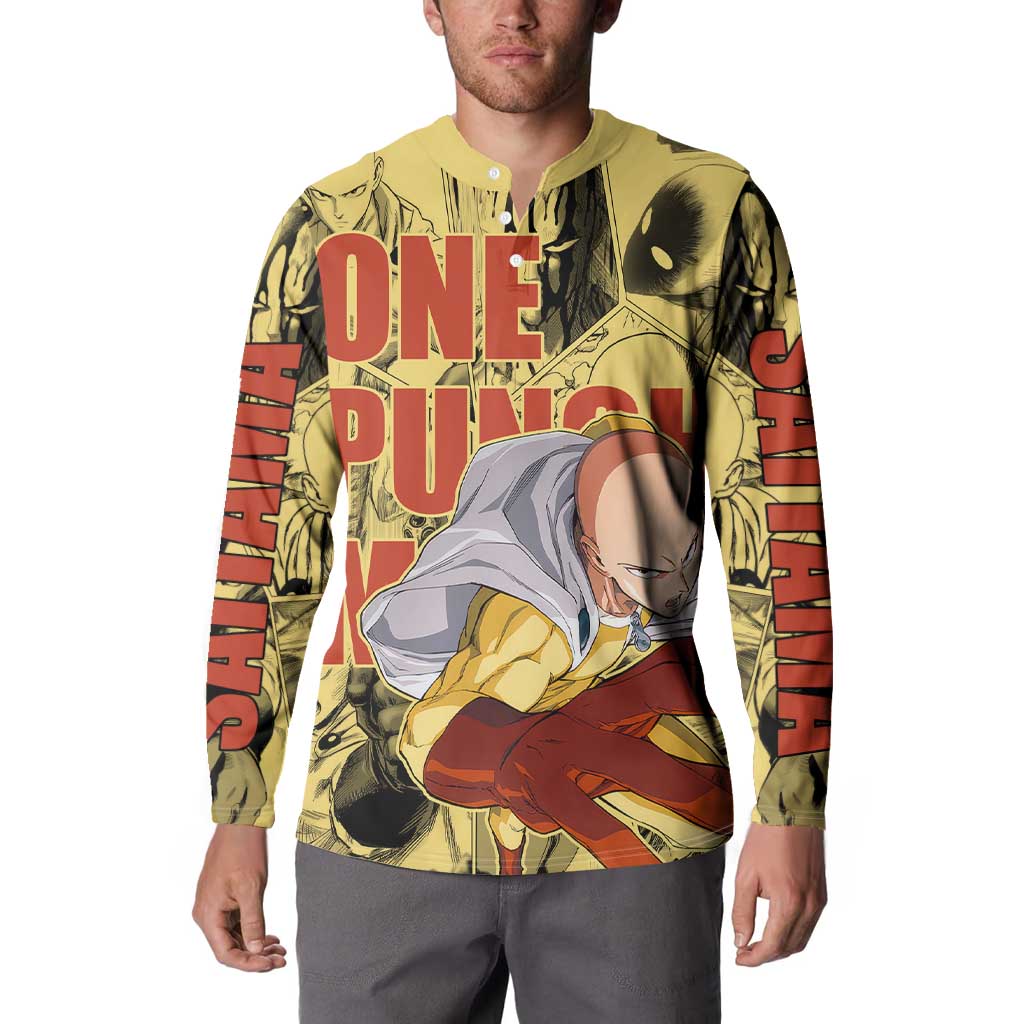 Saitama - One Punch Man Button Sweatshirt Anime Style
