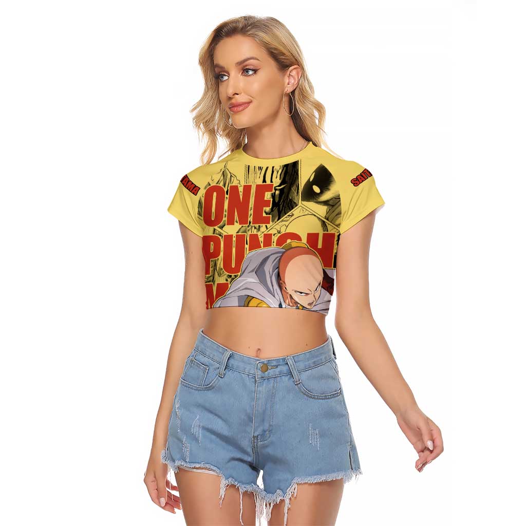 Saitama - One Punch Man Raglan Cropped T Shirt Anime Style