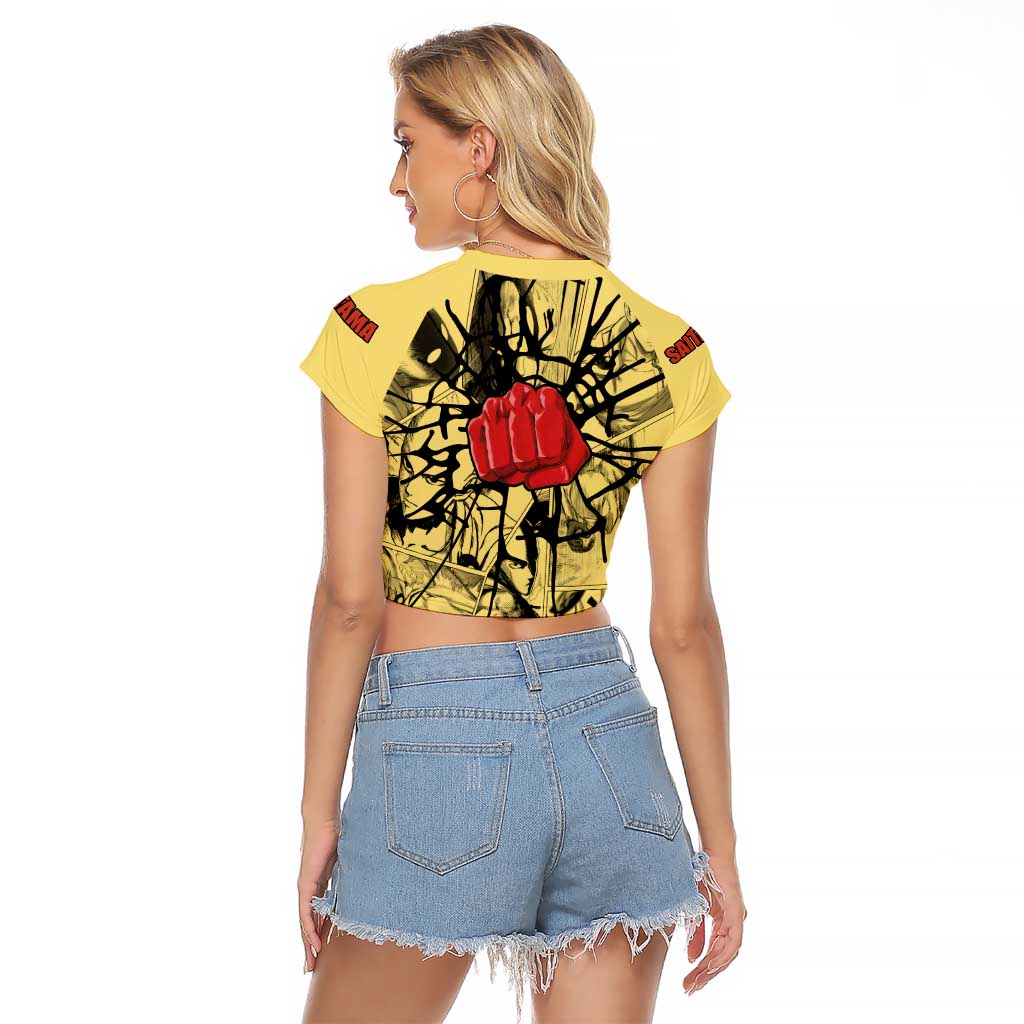 Saitama - One Punch Man Raglan Cropped T Shirt Anime Style