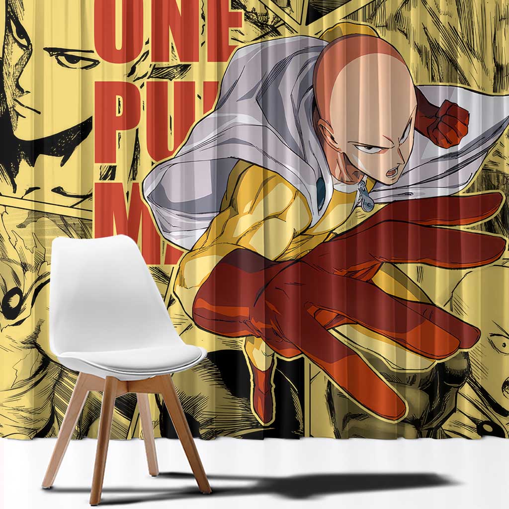 Saitama - One Punch Man Window Curtain Anime Style