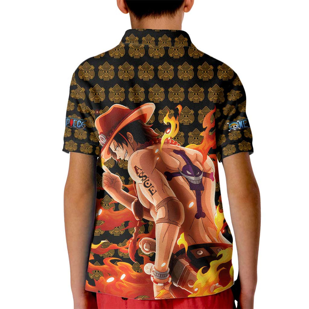 Portgas D. Ace - Fire Fist - One Piece Kid Polo Shirt Anime Style