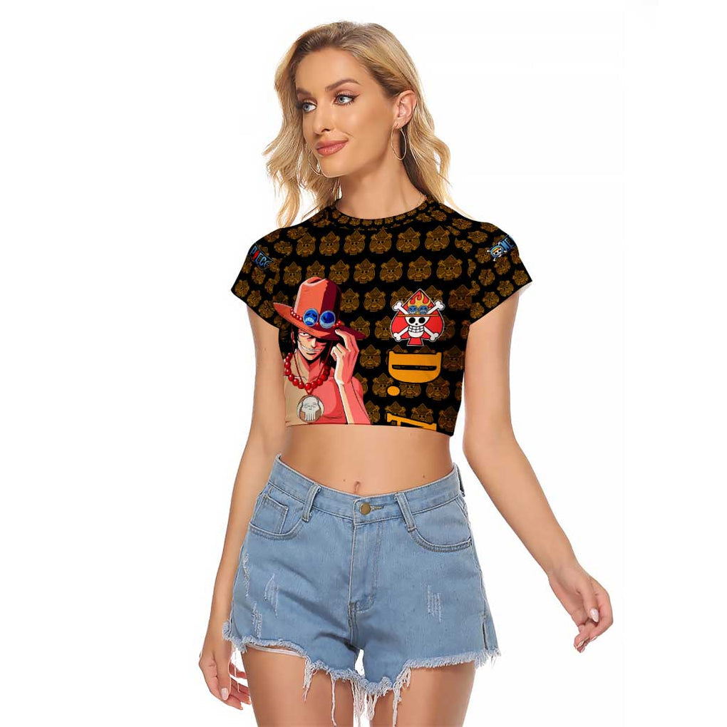 Portgas D. Ace - Fire Fist - One Piece Raglan Cropped T Shirt Anime Style