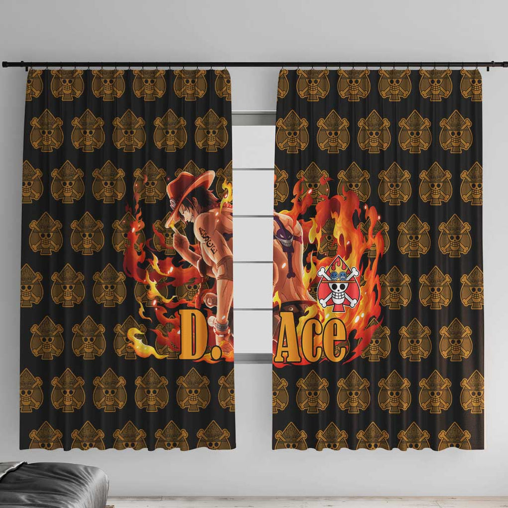 Portgas D. Ace - Fire Fist - One Piece Window Curtain Anime Style