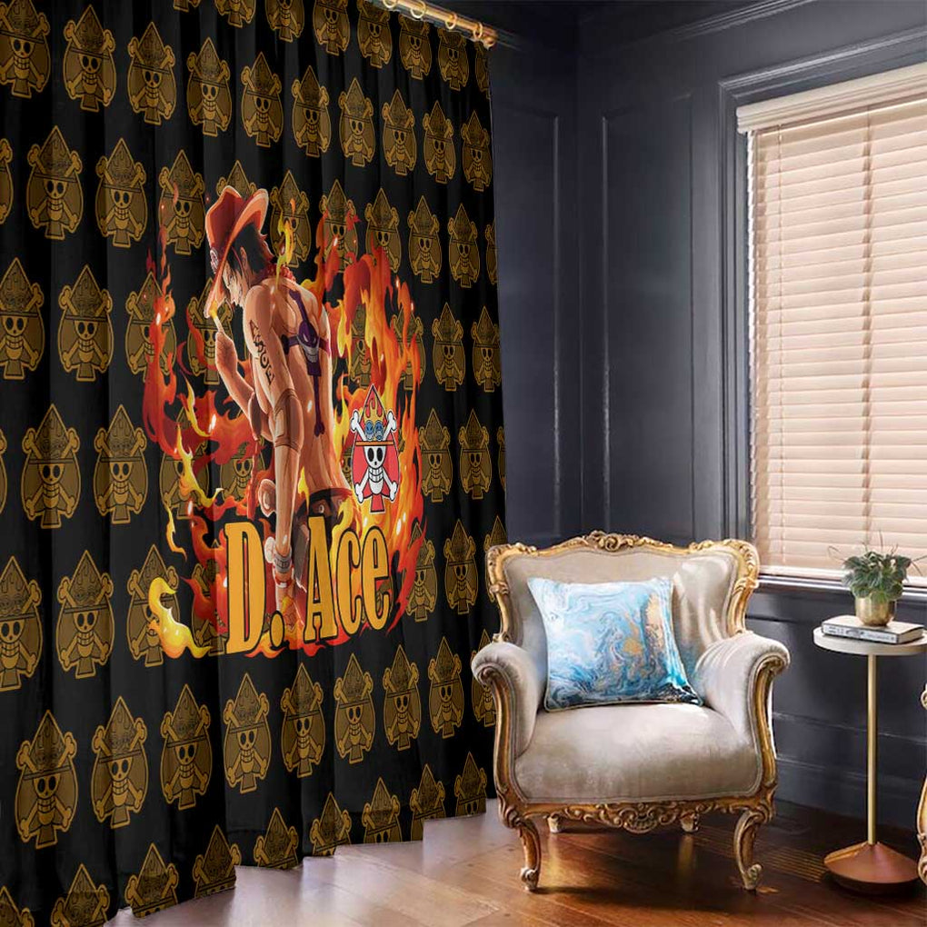 Portgas D. Ace - Fire Fist - One Piece Window Curtain Anime Style