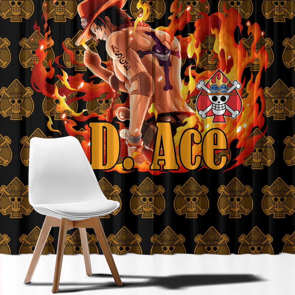 Portgas D. Ace - Fire Fist - One Piece Window Curtain Anime Style